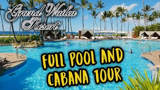 Mauis Grand Wailea Pool and Cabana Full Tour  Best Hawaii Hotel Family Pool  Waterslides and More [upl. by Papageno]