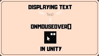 Displaying Text OnMouseOver in Unity  EASY UNITY TUTORIAL [upl. by Galina]