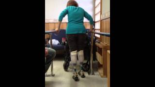 Double Amputee Walking on Prostheticsconception of feet in spacehandicaplivecom [upl. by Neelhsa972]