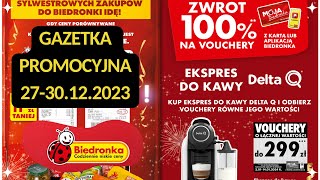 BIEDRONKA‼️ GAZETKA 2730122023🎇 PROMOCJE ➡️ EKSPRES DELTA Q ZNOWU ZA DARMO NA SYLWESTRA [upl. by Gershon]