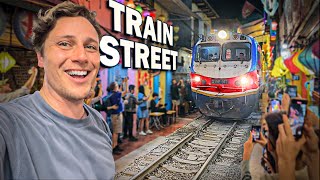 Trying the famous TRAIN STREET in Vietnam [upl. by Evangeline]