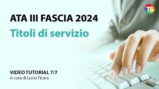 Ata terza fascia 2024 come inserire i titoli di servizio  VIDEO TUTORIAL 77 [upl. by Gilchrist]