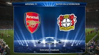 PES 2013  Arsenal FC  Bayer 04 Leverkusen  Champions League Round of 16 2nd Leg [upl. by Schroder]