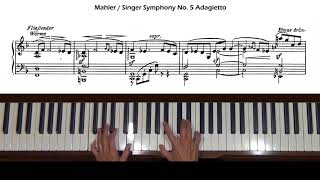 Mahler Symphony No 5 Adagietto arr Singer Piano Tutorial [upl. by Nimref]