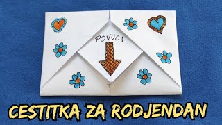 CESTITKA ZA RODJENDAN  KAKO NAPRAVITI RODJENDANSKU CESTITKU BRZO I JEDNOSTAVNO tutorial [upl. by Aihsekel]