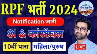 RPF नई भर्ती 2024 विज्ञप्ति जारी  RPF New Vacancy  Railway New Vacancy 2024 dhoraclasses [upl. by Lyudmila]