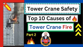 Tower Crane Safety  Top 10 Causes of Tower Crane Fire Incident safetyfirstlife [upl. by Schaffer]