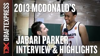 Jabari Parker  2013 McDonalds AllAmerican Game  Interview amp Practice Highlights [upl. by Ayad338]