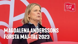 LIVE Magdalena Anderssons tal på första maj 2023 [upl. by Aeslehc521]