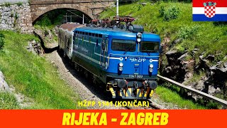 Cab Ride Rijeka  Zagreb Zagreb–Rijeka Railway  M202 Croatia train drivers view 4K [upl. by Gelasias648]