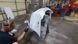 Painting dodge charger rear bumper cover with new devilbiss spray gun diy devilbiss [upl. by Ormand14]