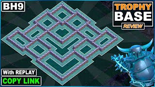 NEW BH9 Base 2022  COC Builder Hall 9 Trophy Base Copy link  Clash of Clans [upl. by Lemej353]