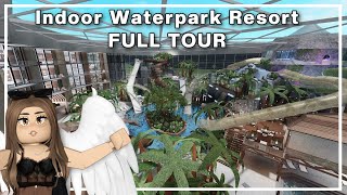 FULL TOUR of my INDOOR WATERPARK RESORT FACECAM BLOXBURG ROBLOX  ROBUILDS [upl. by Aik269]