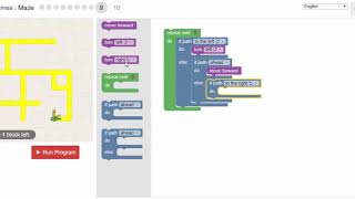 Blockly Games  Maze  Level 9 [upl. by Nuhs]