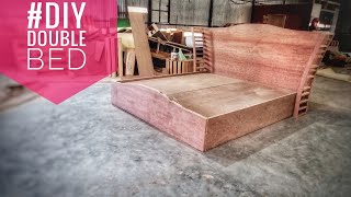 Modern Bed DIY Tutorial how to make modern upholstered bed frame [upl. by Adnileb]