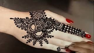 New Latest Back Side Mehndi Design  Step By Step Tutorial  One Finger Mehndi Design Back Hand [upl. by Gilus]