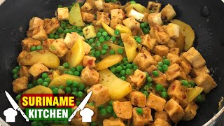 Surinaamse Tofu Met Doperwten Aardappelen In Masala  Surinamese Tofu With Peas Potatoes In Masala [upl. by Salinas]