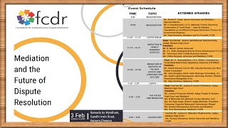 fcdr Conference on Mediation and the Future of Dispute Resolution  Chennai February 2024 [upl. by Annahsed]