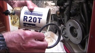 How to change fuel filters and bleed air in a Yanmar marine diesel [upl. by Field]