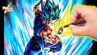 TARDÉ 7 DÍAS 😱  COMO DIBUJAR A VEGETTO BLUE ULTRA FÁCIL [upl. by Sremmus10]