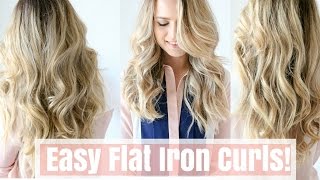 How to Easy Flat Iron Curls No Twisting [upl. by Eirollam]