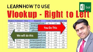 Excel Vlookup Example  Right to Left  Hindi Excel Tutorial  Value Learnings [upl. by Ellehc947]