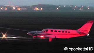 Cessna 441 Conquest EIDMG  Beautiful Night Departure  Gloucestershire airport [upl. by Oinesra]