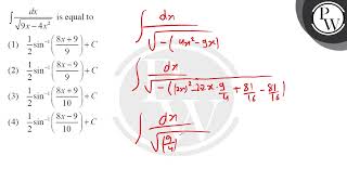 \\int \fracdx\sqrt 9x  4x2  \ is equal to [upl. by Werd]