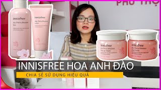 Review  trọn bộ dưỡng trắng da Innisfree Jeju Cherry Blossom hoa anh đào  Kem Dưỡng Hàn Quốc [upl. by Tecu665]