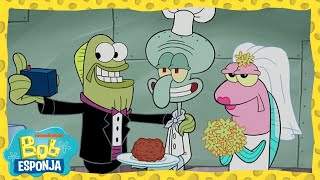 ¡¿Calamardo tiene un nuevo restaurante  Bob Esponja en Español [upl. by Atinnor]