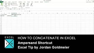 How To Concatenate In Excel  Ampersand Shortcut [upl. by Ayrb]