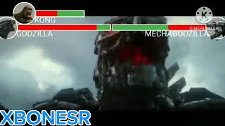 Godzilla amp Kong vs MechaGodzilla with healthbars [upl. by Kosse460]