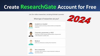 Create ResearchGate Account 2024 [upl. by Ahtamat75]