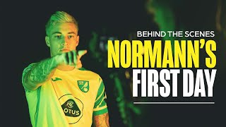 KIT REVEAL CLUB INTERVIEW PHOTOS  Mathias Normanns first day at Norwich City [upl. by Kutchins]