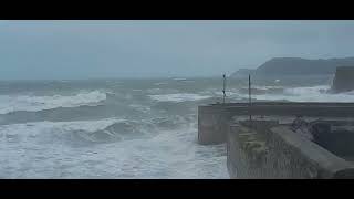 Charlestown Cornwall gets battered by the first Storm of the season Big waves and 50mph Gale [upl. by Barcroft]