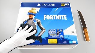 PS4 Pro quotFORTNITE EDITIONquot Console Unboxing Neo Versa skin bundle Battle Royale PlayStation 4 [upl. by Ratcliffe767]