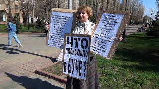 Russian activist demands truth about killings in Bucha [upl. by Geminius13]