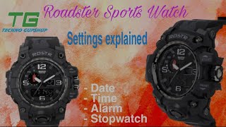 How to change date and time on Roadster Sports Watch\ Digital and Analog [upl. by Notserc228]