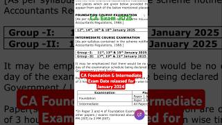 CA Exam Date Released for January 2025 caicai caexam caresults camotivation castatustrending [upl. by Kcirdorb878]