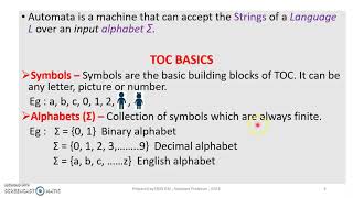 TOC  MODULE 1  TOPIC 1  TOC BASICS [upl. by Aihsyla]