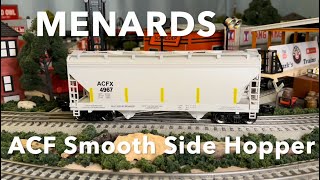 Menards O Scale ACF Smooth Side Hopper 2192024 [upl. by Eibreh]