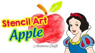 Easy Simple Stencil Art for Kids Painting Apple [upl. by Aiseneg194]