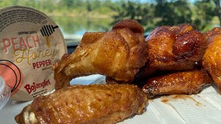 Trying the NEW Bojangles Chicken wings foodreview foodie lsp [upl. by Onifur]