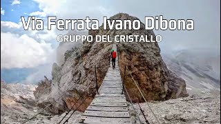 Via ferrata Ivano DIBONA  La variante più lunga in senso ORARIO ⚠️☠️⚠️4K [upl. by Enelie569]