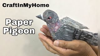 Paper Pigeon  How To Make Realistic Pigeon With Paper l Easy Paper Craft [upl. by Eyoj]