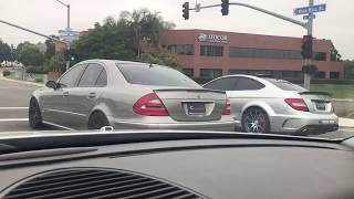 Mercedes E55 AMG vs C63 AMG Black Series [upl. by Laamaj]