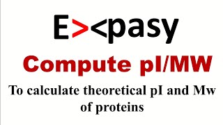 How to calculate isoelectric point amp molecular weight of a protein  Expasys compute pIMW tool [upl. by Survance]