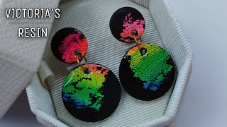 DIY UV Resin Neon Craquelure Earrings [upl. by Nani]