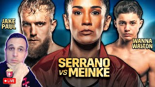 Amanda Serrano vs Nina Meinke amp Jake Paul vs Ryan Bourland LIVESTREAM WATCH PARTY [upl. by Siravrat402]