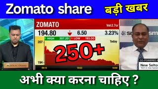 Zomato share latest news today Zomato share news today buy or sell Target price analysis [upl. by Lahcar548]